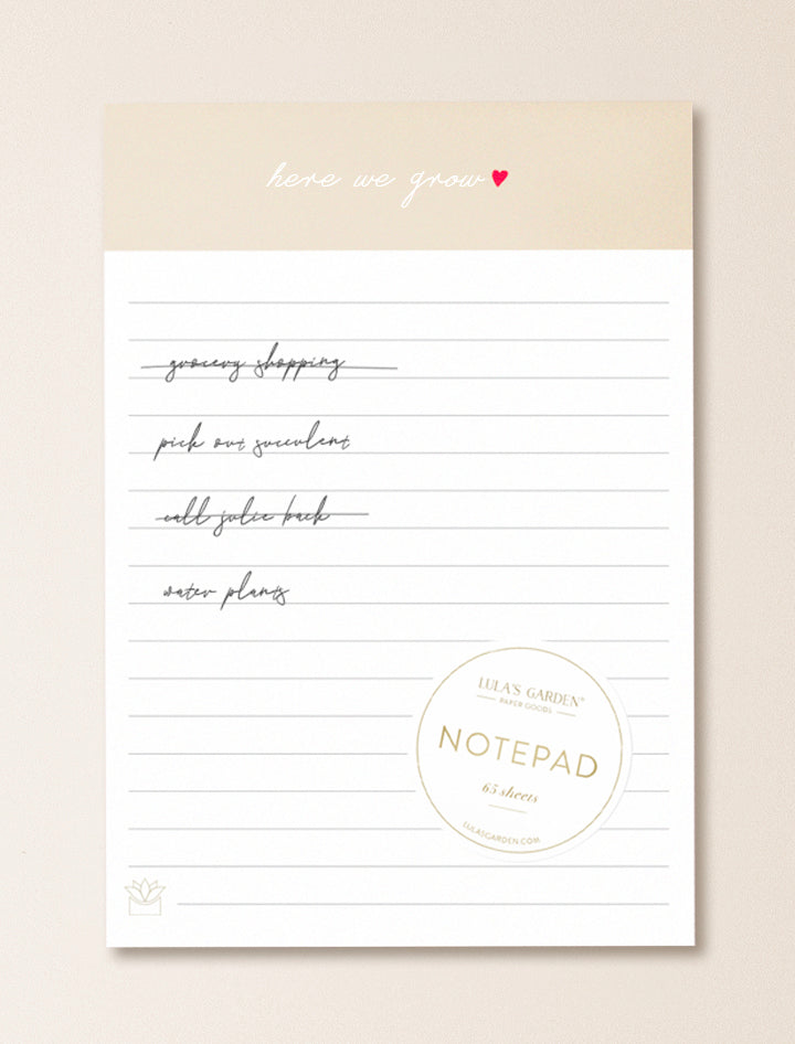‘Here We Grow' Notepad